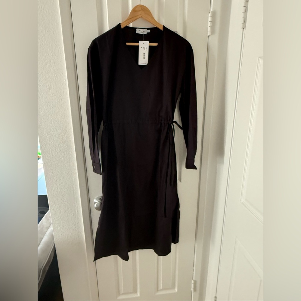 Harshman BELINDA Cotton Midi Dress, Black, Size M, NWT
